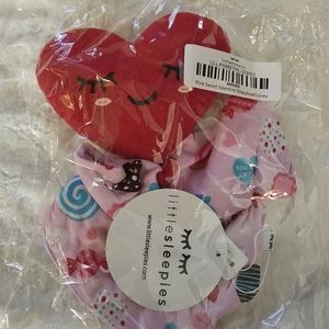 Little Sleepies Pink sweetheart valentine lovey.